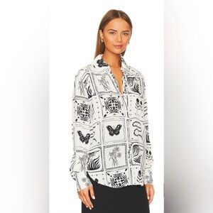 NEW Lenae Shirt in Ivory & Black Frames